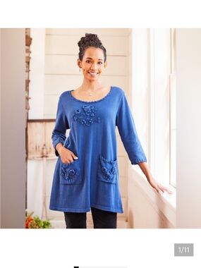 April Cornell Tunic Sweater M POCKETS